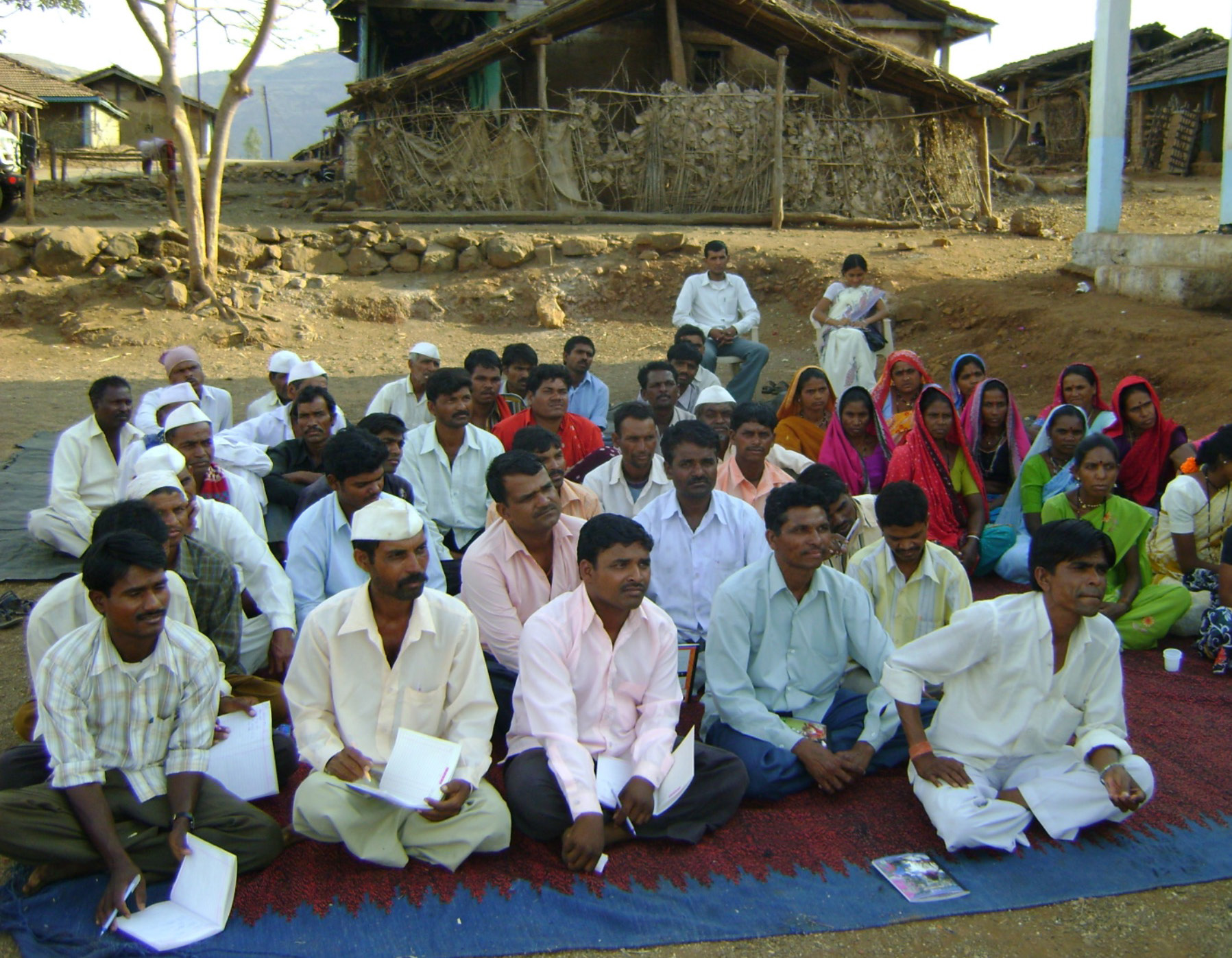 Community meeting in Mohagaon village